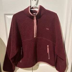 RARE TNA SHERPA 1/2 1/4 ZIP FLEECE ZIP UP